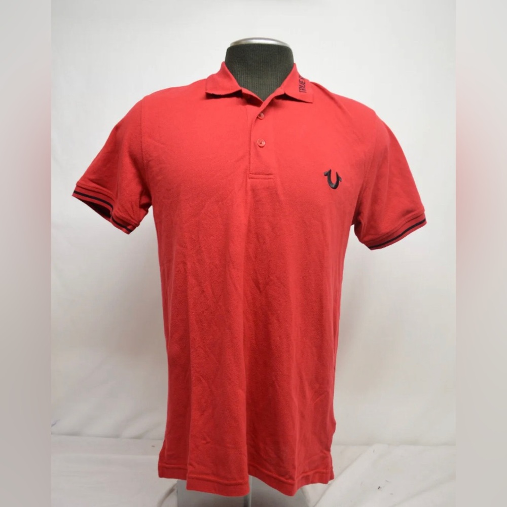 True Religion Men's Branded Collar SIZE XL Polo RED NWT 79$